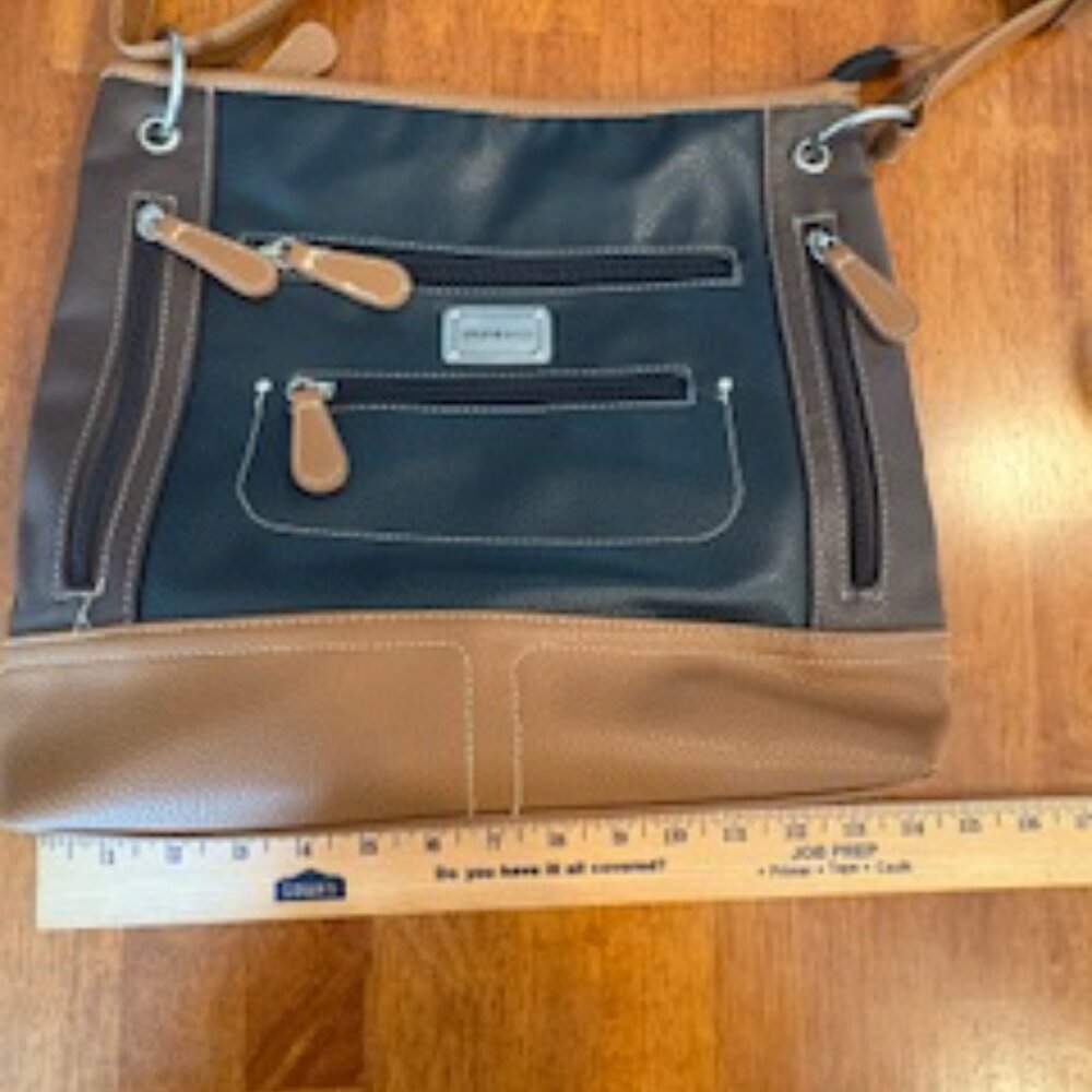 Stone & Co Crossbody Handbag Two Tone Black and Brown Excellent Condition - Picture 7 of 9